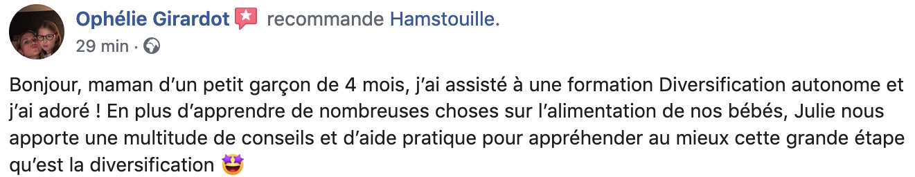 Recommandation cliente des services Hamstouille
