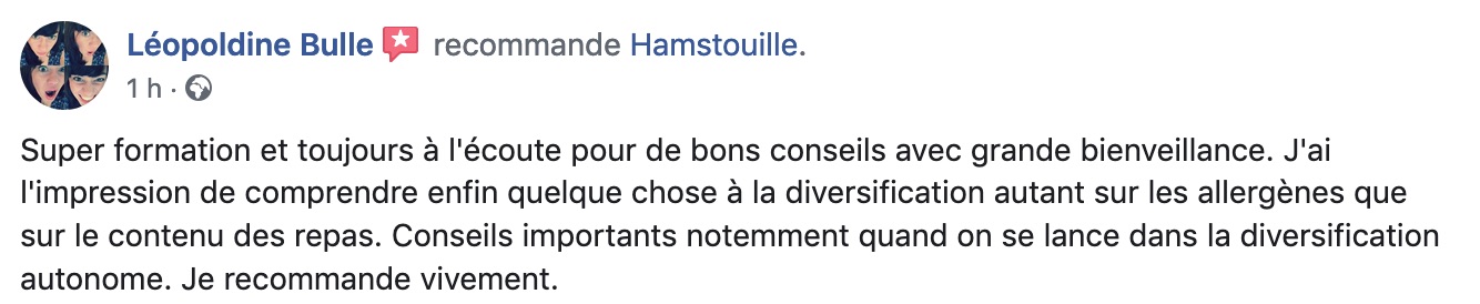 Recommandation cliente des services Hamstouille