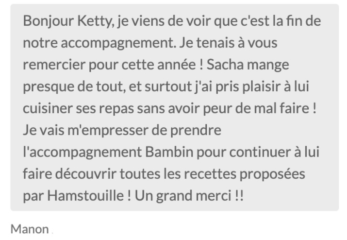 Recommandation cliente des services Hamstouille