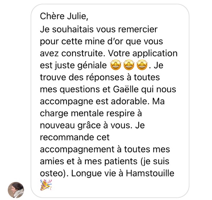 Recommandation cliente des services Hamstouille