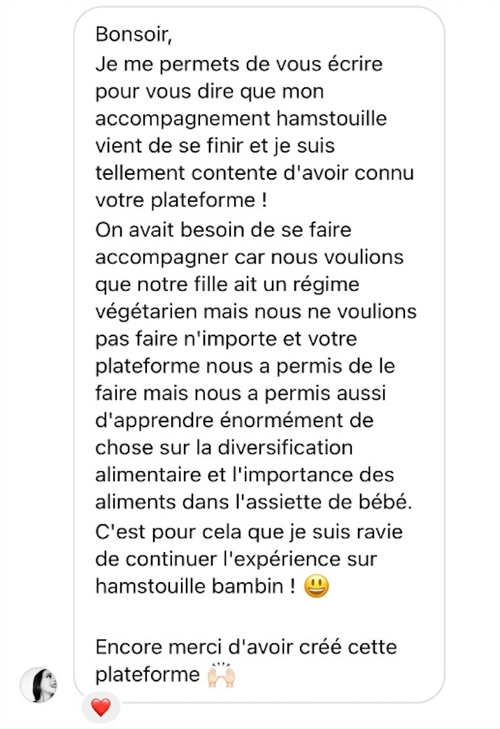 Recommandation cliente des services Hamstouille