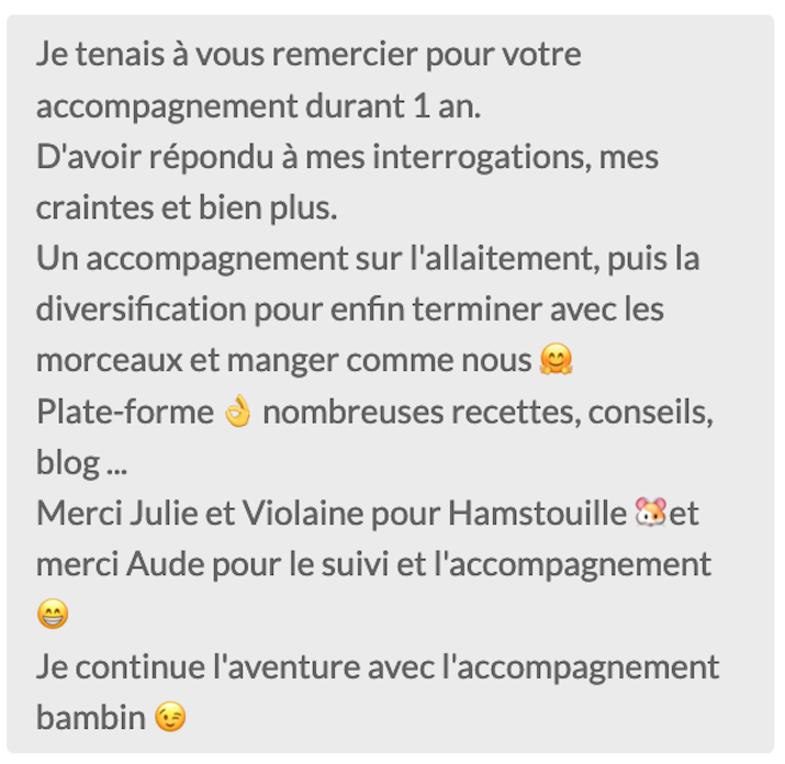 Recommandation cliente des services Hamstouille
