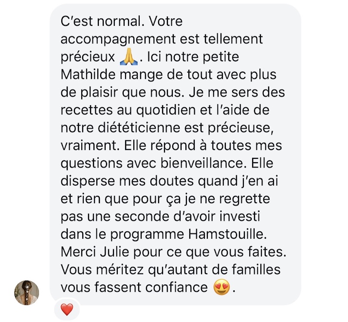 Recommandation cliente des services Hamstouille