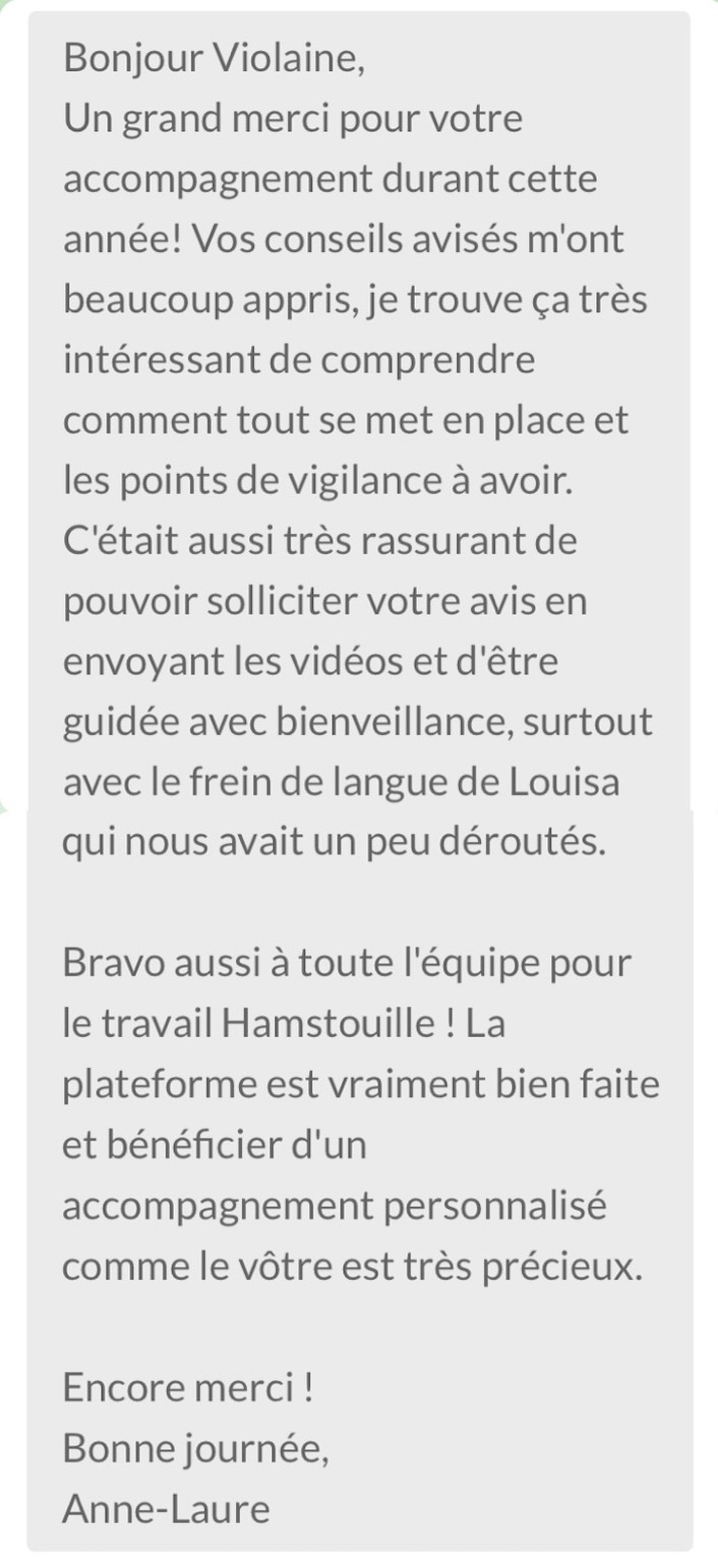 Recommandation cliente des services Hamstouille