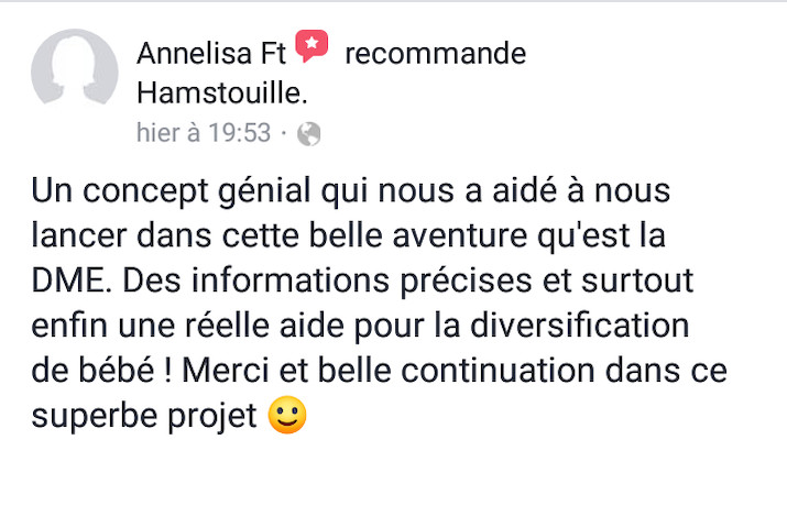 Recommandation cliente des services Hamstouille