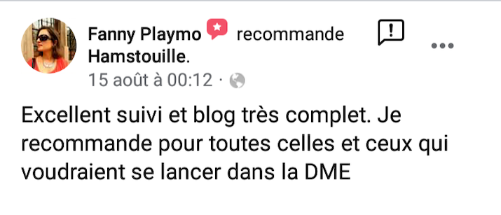 Recommandation cliente des services Hamstouille