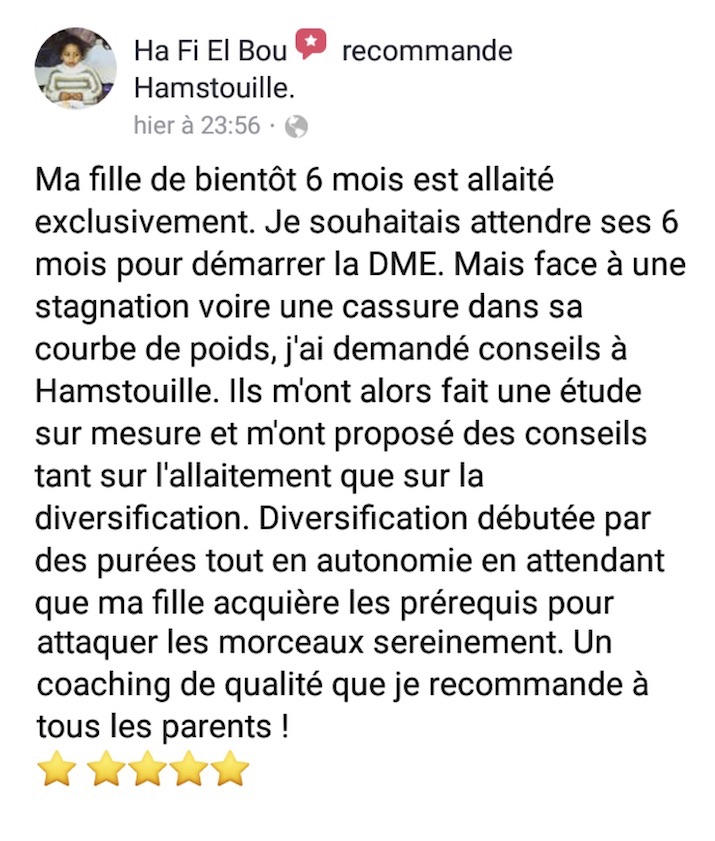 Recommandation cliente des services Hamstouille