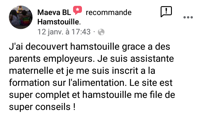 Recommandation cliente des services Hamstouille