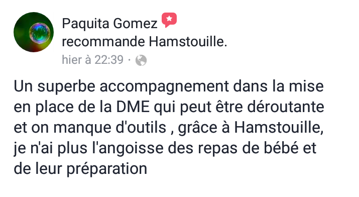 Recommandation cliente des services Hamstouille