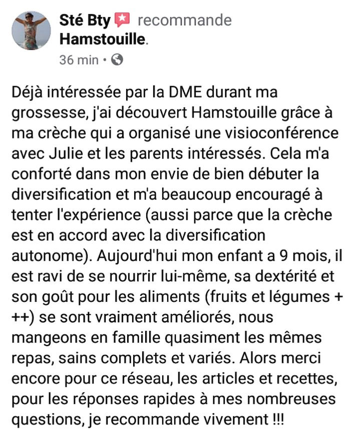 Recommandation cliente des services Hamstouille